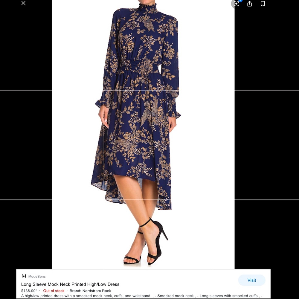 Nanette Lepore Long sleeve Floral High low Dress